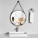 Modern Round Hanging Wall Mirror with Strap