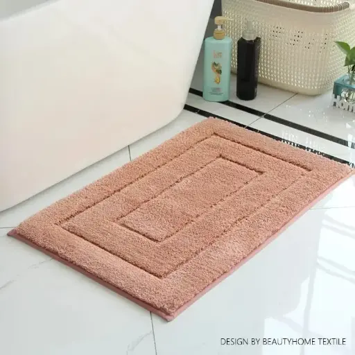 Luxury Flocking Bathroom Mat – 50cm x 80cm Non-Slip & Water Absorbent